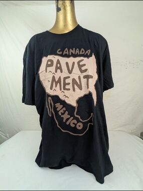 Pavement Band Tee Black with Pink Map Graphic XL